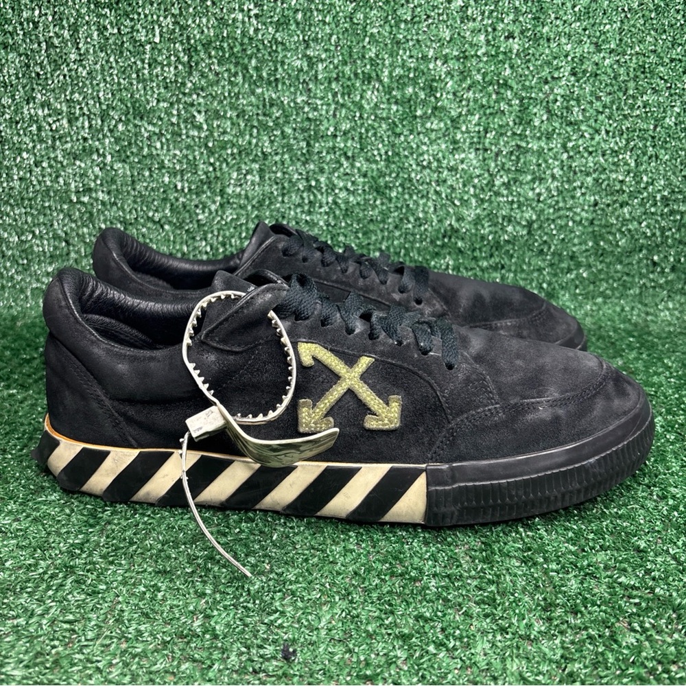 Off-White Virgil Abloh Low Vulcanized Suede Black/White Sneakers 45 / 12 Beaters